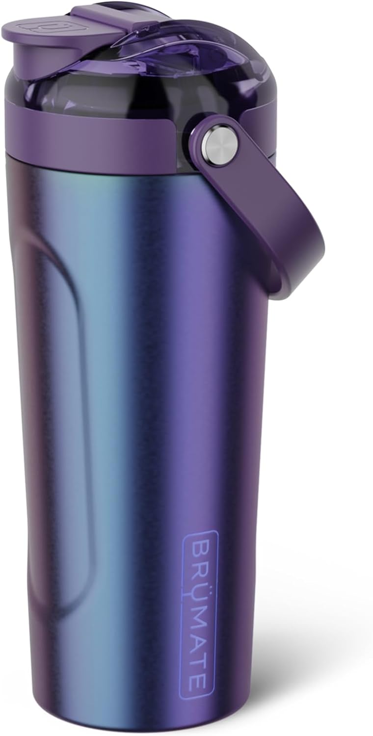BrüMate MultiShaker Blender Shaker Bottle | 100% Leakproof Insulated Stainless Steel | Pre Workout and Protein Shaker Bottle for the Gym | 25oz (Dark Aura)