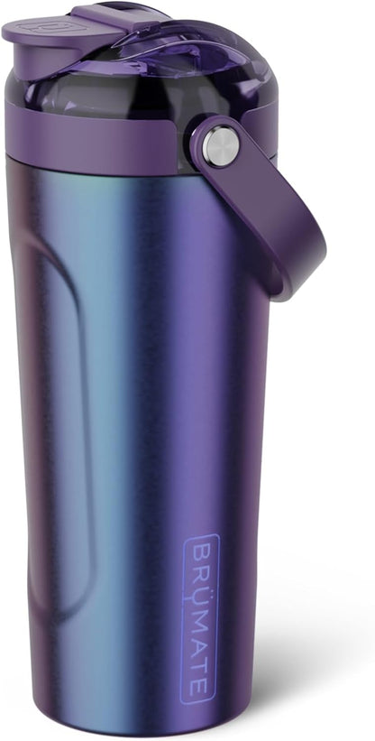 BrüMate MultiShaker Blender Shaker Bottle | 100% Leakproof Insulated Stainless Steel | Pre Workout and Protein Shaker Bottle for the Gym | 25oz (Dark Aura)
