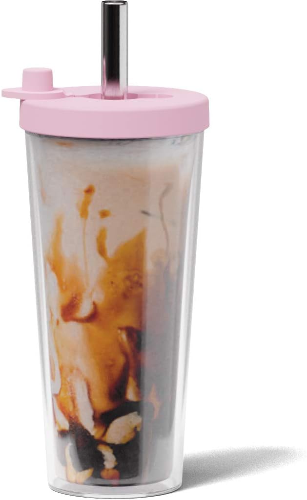 Dodoko Reusable Boba Cup and Straw Boba Tea Cup Bubble Tea Cup Reusable Iced Coffee Cup Cold Coffee Cup Smoothie Cup with Lid and Straw Smoothie Cup to go Smoothie Tumbler 17 oz - Sage Green