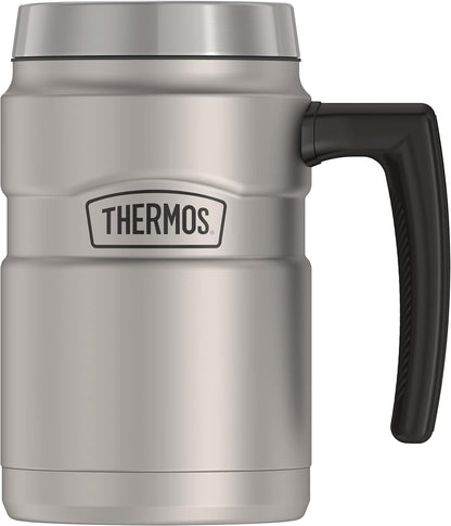 Thermos Stainless King 16 Ounce Coffee Desk Mug, Matte Steel