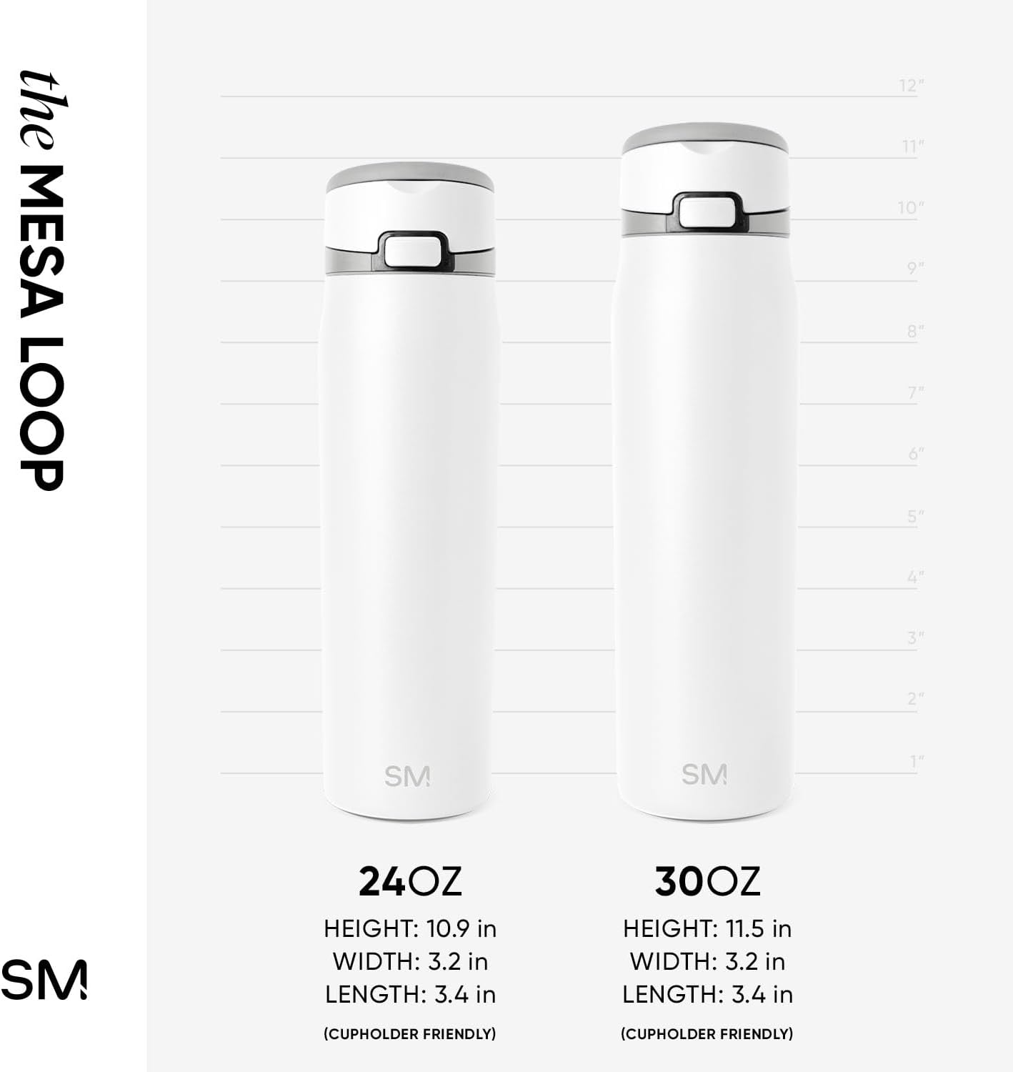 Simple Modern Mesa Loop Water Bottle with Covered Straw and Handle | 24oz Cup Holder Friendly Insulated Stainless Steel Bottles for Travel, Sports and School | Iris Sage - Colors A