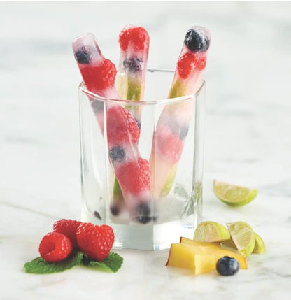Cheer Collection Silicone Ice Stick Tray - Long Ice Cube Mold for Water Bottle Ice Stick - Easy Pop Out Water Bottle Ice Cube Tray -Thin Cylinder Ice Cube Mold for Sports and Water Bottles