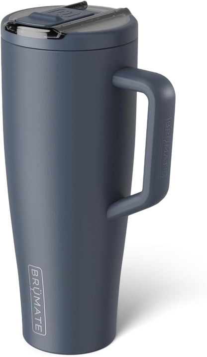 BrüMate Era Flip 30oz Tumbler with 100% Leakproof Covered Straw Lid | Hygienic Covered Straw | Insulated Stainless Steel Water Bottle with Handle | Cup Holder Friendly | BPA-Free (Sage)