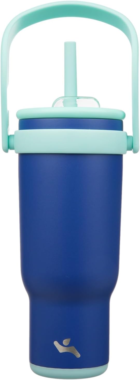 Konokyo 30 oz Tumbler with Side Handle, Insulated Water Bottle with Straw and 2 in 1 Lid, Stainless Steel Cup Travel Coffee Mug for Sports Office Gym,Purple