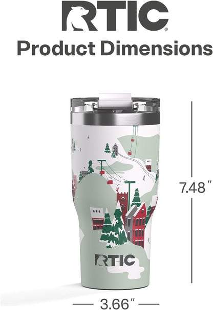 RTIC 20oz Essential Tumbler with Lid, Ceramic Lined, Insulated, Stainless Steel, Metal, Double Wall Vacuum-Insulation, Travel Cup for Iced Coffee, Tea, Hot and Cold Drink, Graphite