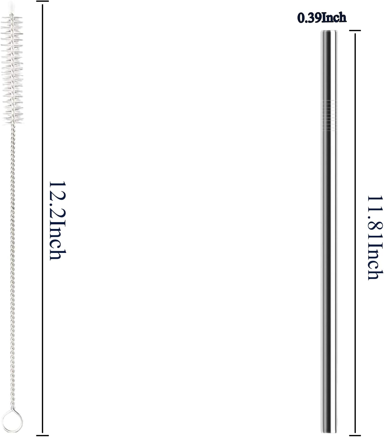 6 Pack Stainless Steel Straw Replacement 40 oz and 30ozfor Stanley Tumbler，6 Straight Reusable Straws with 2 Cleaning Brush Compatible with Stanley 40oz Stanley Cup Tumbler