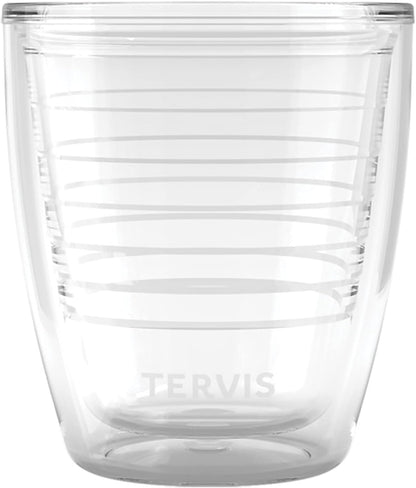 Tervis Clear & Colorful Tabletop Made in USA Double Walled Insulated Tumbler Travel Cup Keeps Drinks Cold & Hot, 16oz Mug, Clear