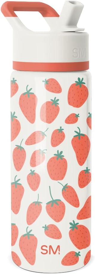 Simple Modern Kids Water Bottle with Straw Lid | 14oz Insulated Stainless Steel Kids Tumbler & Spill Proof Toddler Cup for School, Girls, Boys | Summit | Chloe Floral - Colors B