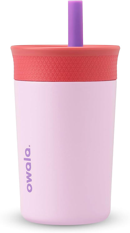 Owala Kids BPA-Free Plastic Tumbler with Spill Resistant Flexible Straw, Easy to Clean, Kids Water Bottle, Great for Travel, Dishwasher Safe, 15 Oz, Skate Park