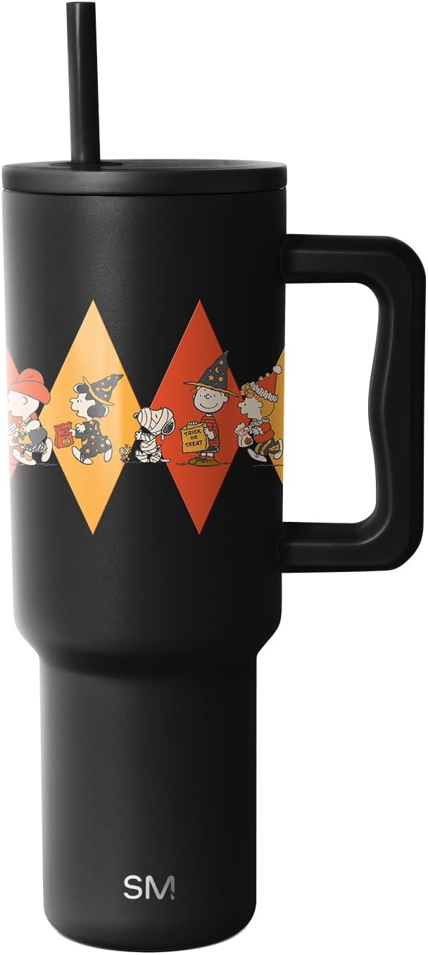 Simple Modern Halloween Signature Voyager | 16oz Travel Coffee Mug Tumbler with 360° Lid | Gifts for Women Men | Ceramic-Lined Insulated Stainless Steel Cold Brew Iced Coffee Cup | Spooky Mix