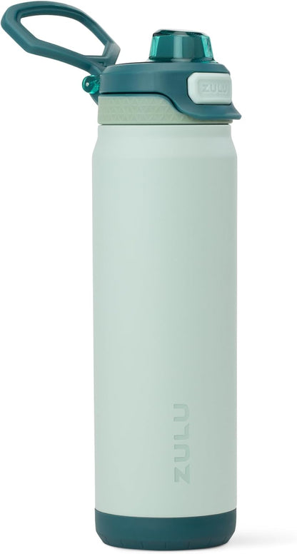 ZULU Powerfill Pro 32oz Stainless Steel Water Bottle with Quick Fill Lid, Triple Walled Vacuum Insulated Metal, Leak Proof Locking Lid, Sip and Chug, Reusable BPA Free, High Tide