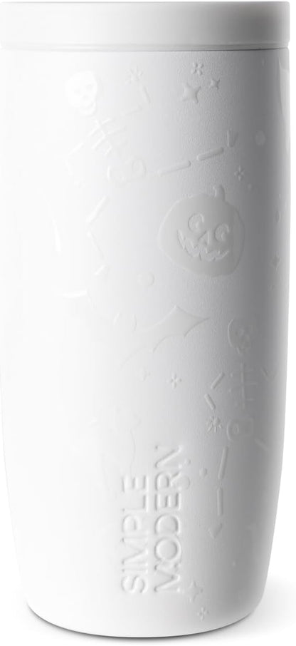 Simple Modern Halloween Signature Voyager | 16oz Travel Coffee Mug Tumbler with 360° Lid | Gifts for Women Men | Ceramic-Lined Insulated Stainless Steel Cold Brew Iced Coffee Cup | Spooky Mix