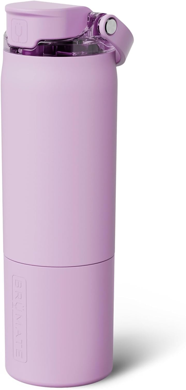BrüMate Rise 25oz Water Bottle With 100% Leakproof Covered Silicone Straw | Insulated Stainless Steel Water Bottle | Cup-Holder Friendly | Fast Flow | Soft Sip Silicone Spout | BPA-Free (Rose Taupe)