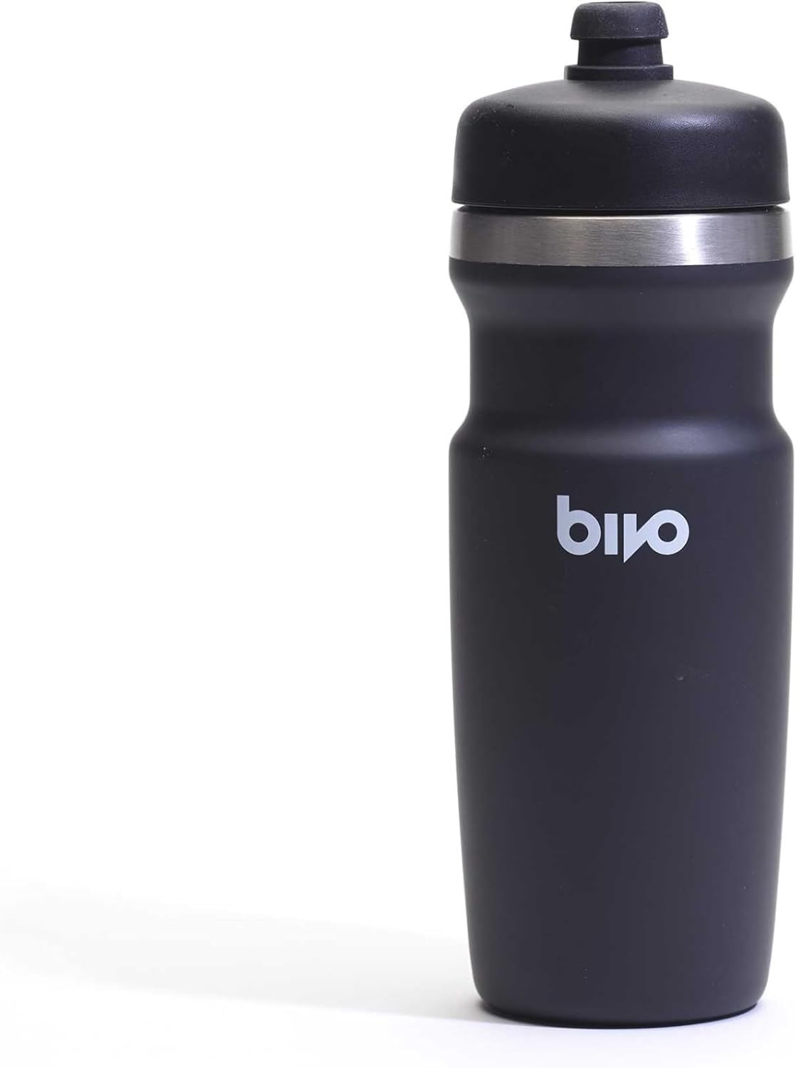 bivo Trio Mini 17oz Insulated Stainless Steel Bike Water Bottle - for Cycling - Compact, Fits Most Cages, Dishwasher Safe, High Flow Sports Nozzle - Keeps Drinks Cold 12+ Hours - (Raw)
