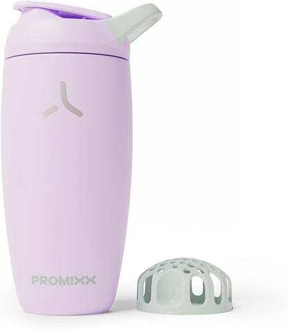 Promixx Pursuit Insulated Shaker Bottle – 18oz Double-Wall Stainless Steel Protein Mixer with Snap-Fit Agitator for Smooth Ice-Cold Shakes – Leak-Proof Gym Shaker Cup for Fitness – Midnight Blue