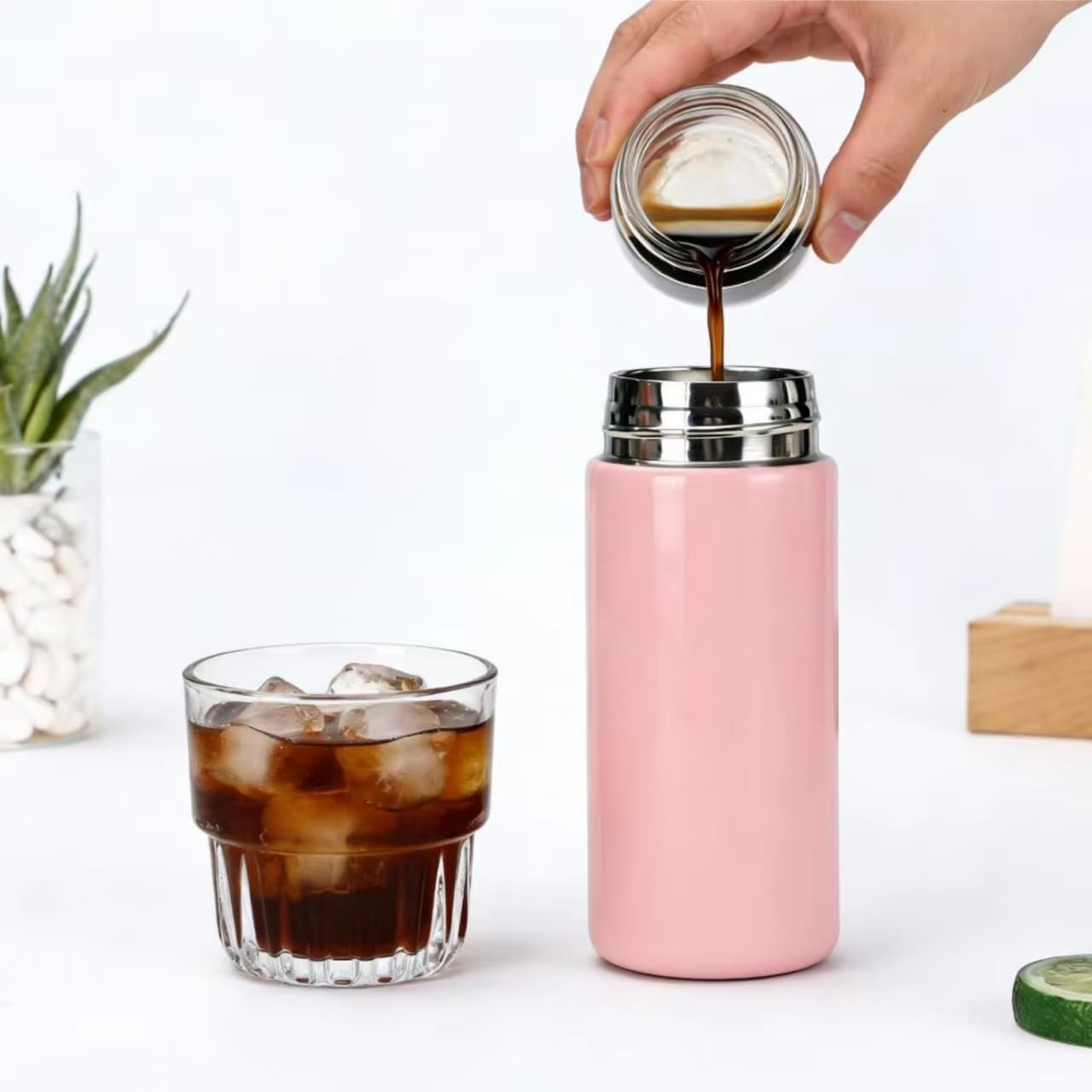 Insulated Water Bottle with Tea Infuser, Stainless Steel Insulated Flask, Leak Proof ，Vacuum Tumbler for Coffee, Tea and Drinks, BPA Free, Keeps Drinks Hot or Cold, 11oz (Green)