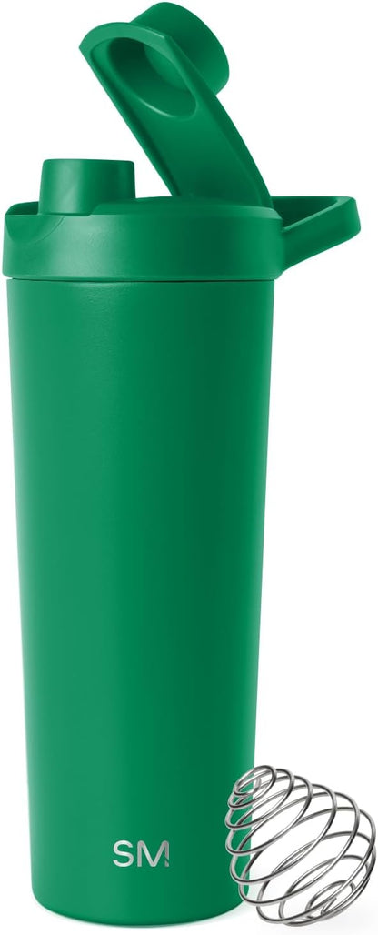 Simple Modern Stainless Steel Shaker Bottle with Ball 24oz | Metal Insulated Cup for Protein Mixes, Shakes and Pre Workout | Rally Collection | Almond Birch