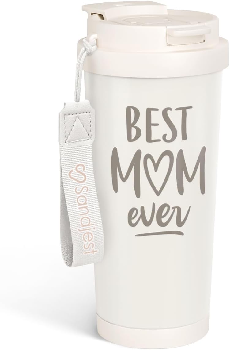 SANDJEST American Flag Tumbler - Stainless Steel 2-in-1 Lid Coffee Tumbler 18 oz, Patriotic Insulated Travel Mug Gift for Men Husband Dad, Birthday Christmas