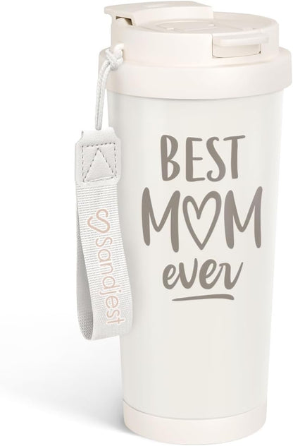 SANDJEST American Flag Tumbler - Stainless Steel 2-in-1 Lid Coffee Tumbler 18 oz, Patriotic Insulated Travel Mug Gift for Men Husband Dad, Birthday Christmas
