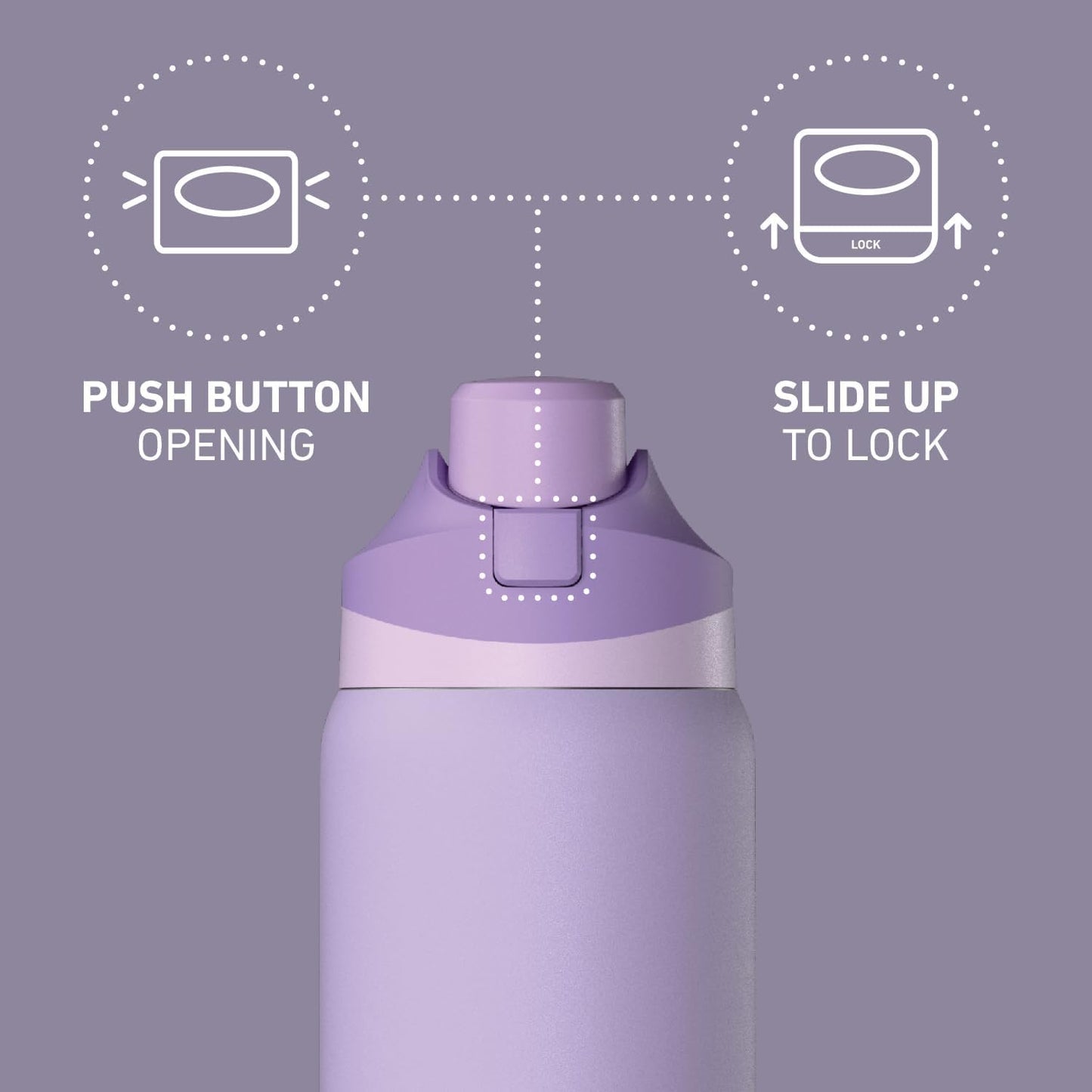 Hydrapeak Oasis 32oz Insulated Water Bottle with Locking Chug Lid & Handle, Leakproof Stainless Steel Travel Tumbler, Great for Gym, Work & Everyday Hydration, Stone 1