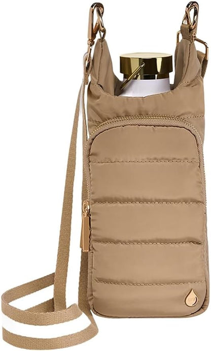 WanderFull Original HydroBag Fits Up to 32 oz Water Bottle Holder with Strap – Hands-Free Crossbody Water Bottle Carrier Bag with Phone Pocket - Colors B