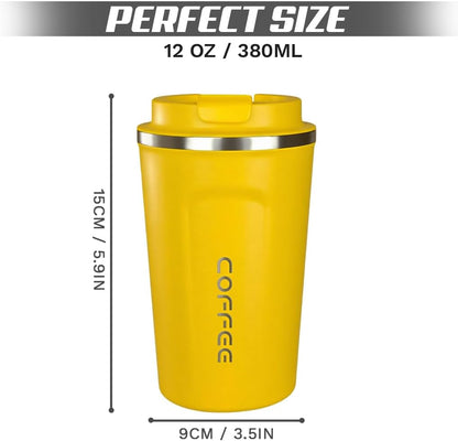 SPLMIFA Travel Coffee Mug Leak-Proof, Reusable Coffee Cups with Lids, Stainless Steel Vacuum Insulated Coffee Tumblers, Thermal Insulation Cup for Men and Women Hot & Cold Drinks(2nd-Green Pink, 12OZ)