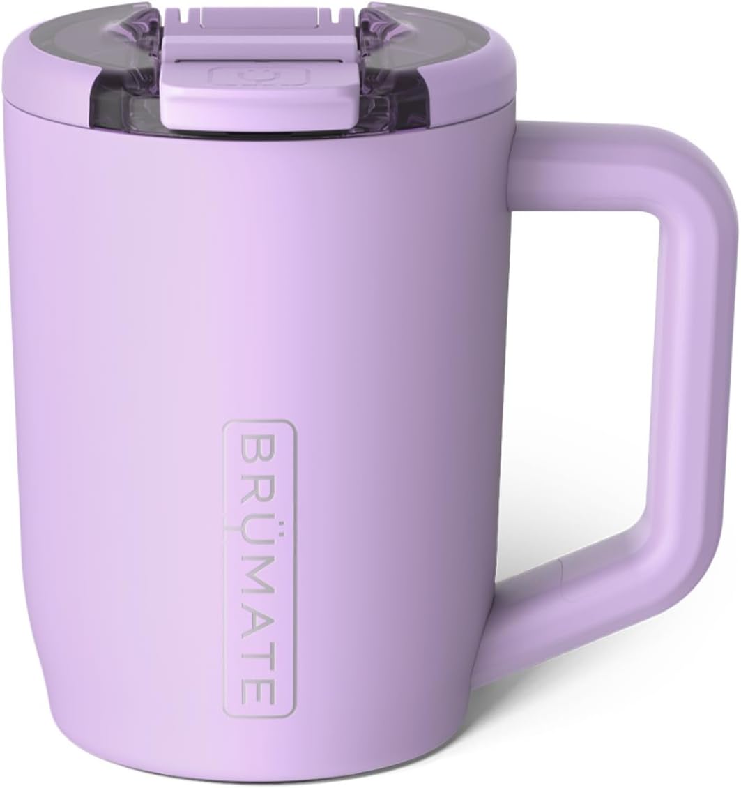 BrüMate Müv - 15oz 100% Leak Proof Insulated Coffee Mug with Handle & Lid - Stainless Steel Coffee Travel Mug - Double Walled Coffee Cup (Lilac Dusk)