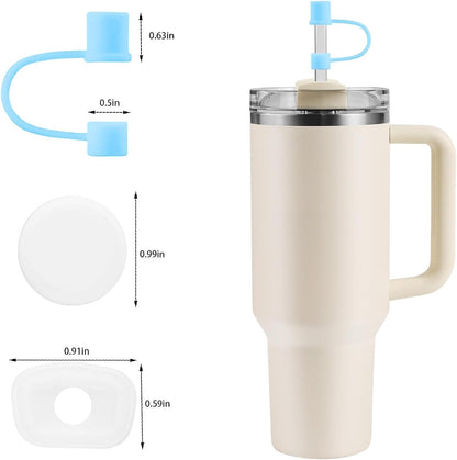 MOLOSLEEVE 21 Colors Straw Toppers Include A Set of Leak-proof Plugs, for Stanley Straw Covers Cap for Stanley Cup 2.0 30oz, 40oz, Silicone, Dust-Proof （Clear）