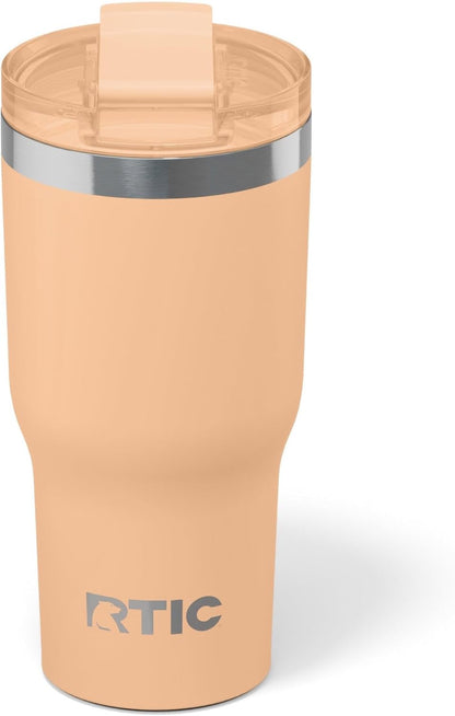 RTIC 20oz Essential Tumbler with Lid, Ceramic Lined, Insulated, Stainless Steel, Metal, Double Wall Vacuum-Insulation, Travel Cup for Iced Coffee, Tea, Hot and Cold Drink, Graphite