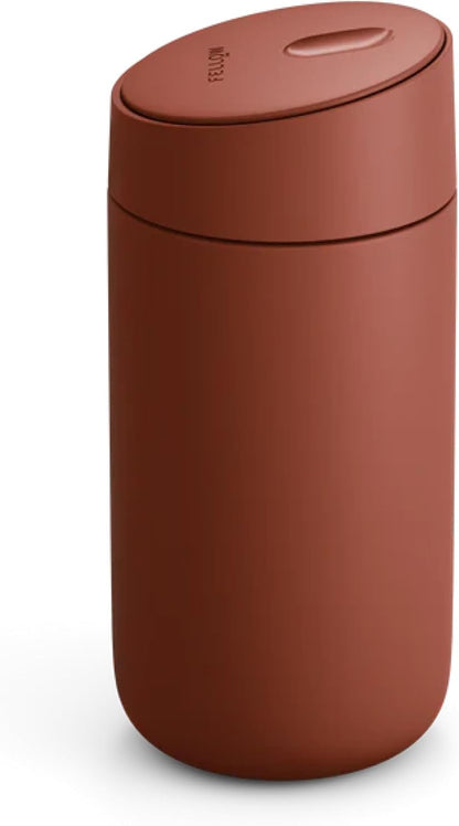 Fellow 12 oz Carter Slide Travel Mug – One-Handed Slide Lid, Vacuum Insulated Stainless Steel Tumbler with Ceramic Interior for Hot and Cold Drinks, Leak-Proof and Dishwasher Safe, Hazy Blue