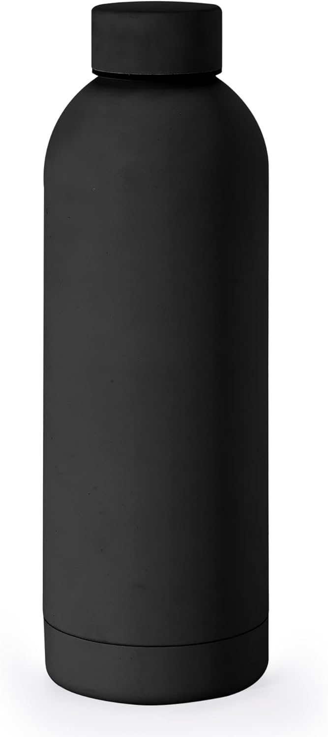 NOBL Stainless Steel Water Bottle,17 oz, 500 ml, Double Wall Vacuum Insulation, Sealed Bottle Keeps Drinks Cold 24 Hrs & Hot 12 Hrs, Leak Proof, Fits Noble Carry-On Cup Holder - Sand