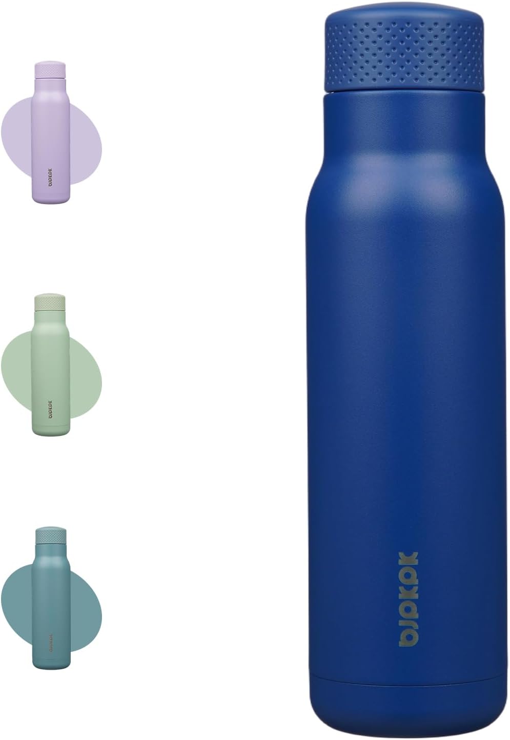 BJPKPK Stainless Steel Water Bottle,21oz insulated Reusable Bottle,Leakproof Metal Thermal Flask Double Wall,Keep Drinks Cold and Hot,Mint Green