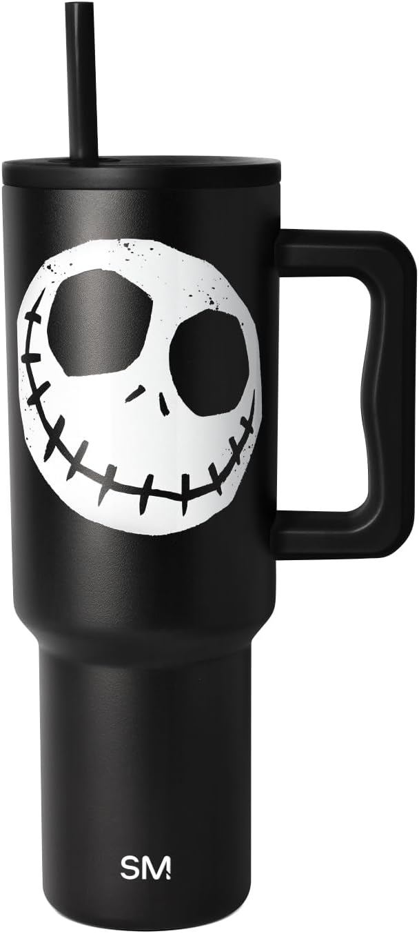 Simple Modern Halloween Signature Voyager | 16oz Travel Coffee Mug Tumbler with 360° Lid | Gifts for Women Men | Ceramic-Lined Insulated Stainless Steel Cold Brew Iced Coffee Cup | Spooky Mix