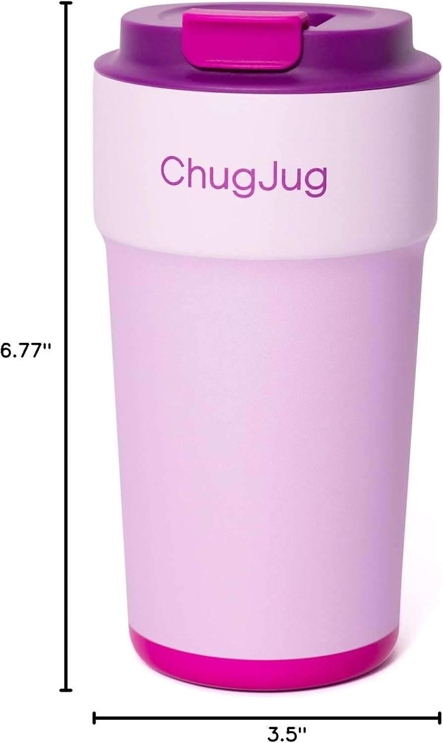 16 oz Travel Coffee Mug with Ceramic Coating, Leak-Proof Vacuum Insulated Coffee Tumbler with Lid, Reusable Double Wall Stainless Steel Travel Cup for Hot& Cold Drinks (Violet Dream)