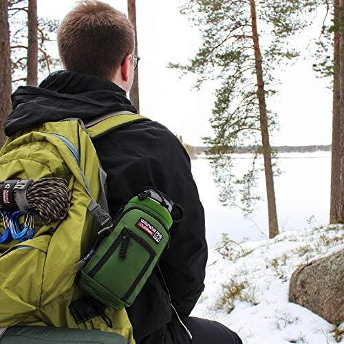 Wild Wolf Outfitters - #1 Best Water Bottle Holder for 32 oz Bottles - Carry, Protect and Insulate Your Flask with This Military Grade Carrier w/ 2 Pockets and an Adjustable Padded Shoulder Strap.