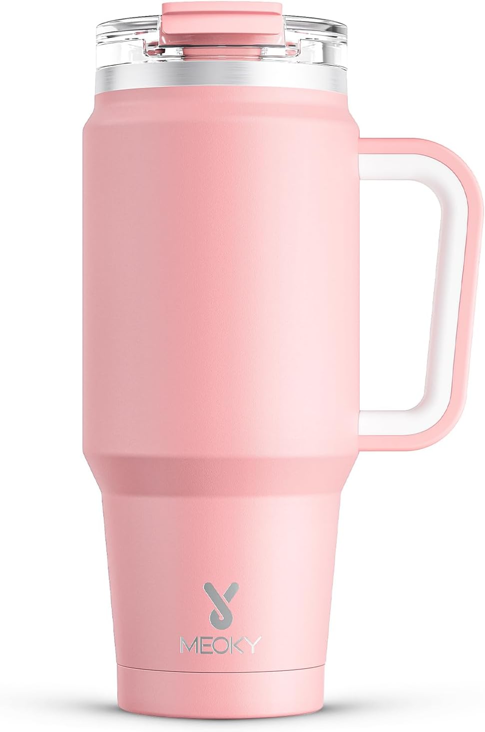 Meoky 32 oz Tumbler with Handle, Insulated Tumbler with Lid and Straw, Stainless Steel Travel Mug, Keeps Cold for 24 Hours, 100% Leak Proof, Fits in Car Cup Holder (Night)