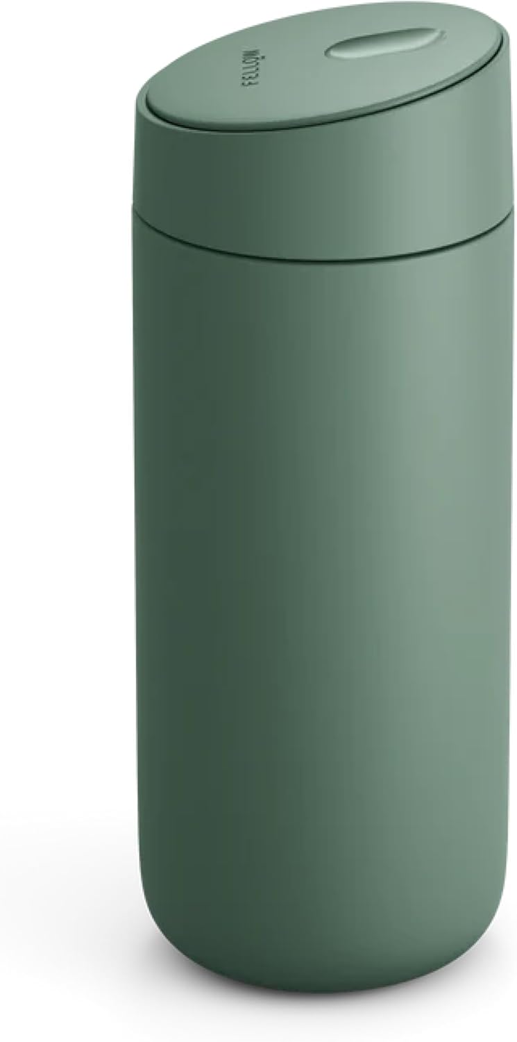 Fellow 16 oz Carter Slide Ceramic Lined Coffee Travel Mug – One-Handed Slide Lid, Vacuum Insulated Stainless Steel, Leak-Proof, Hot 6 Hours Cold 6 Hours, BPA-Free, Dishwasher Safe, Hazy Blue