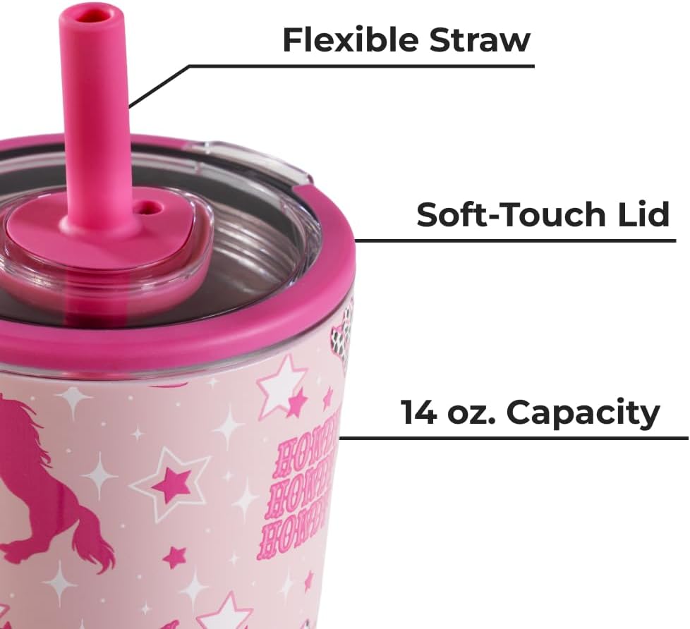 HydroJug Everyday Tumbler 20 oz – Ceramic-Lined Insulated Tumbler with Straw and Soft-Touch Lid, Cup Holder Friendly, Double-Wall Vacuum Insulation, Reusable Travel Cup – Rodeo
