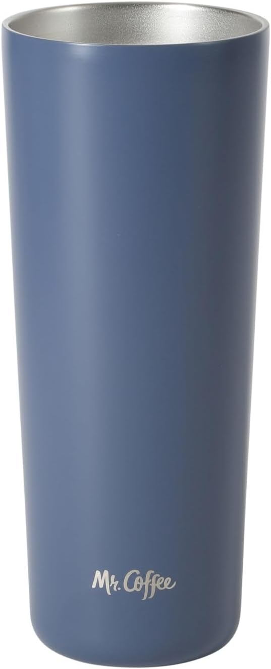 Mr. Coffee Java Quest 16 oz Double Wall Stainless Steel Tumbler with Lid & Reusable Straw, Insulated Thermal Drink Cup for Hot & Cold Beverages, Teal