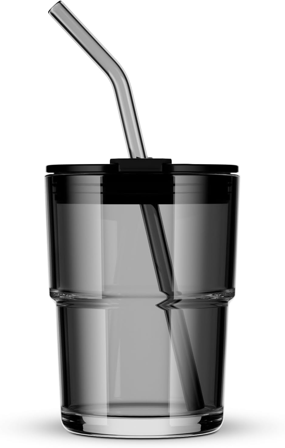 BLUEPOLAR 13oz/400ml Tumbler Water Glass, Cups with Straw and Lid Sealed Carry on for Coffee, Iced Tea, Thick Wall Insulated Glass Cup (Amber)…