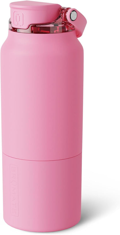 BrüMate Rise 25oz Water Bottle With 100% Leakproof Covered Silicone Straw | Insulated Stainless Steel Water Bottle | Cup-Holder Friendly | Fast Flow | Soft Sip Silicone Spout | BPA-Free (Rose Taupe)