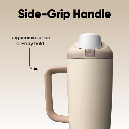 Owala FreeSip Tumbler - Stainless Steel - 40-oz. - Tan (Lightly Toasted)
