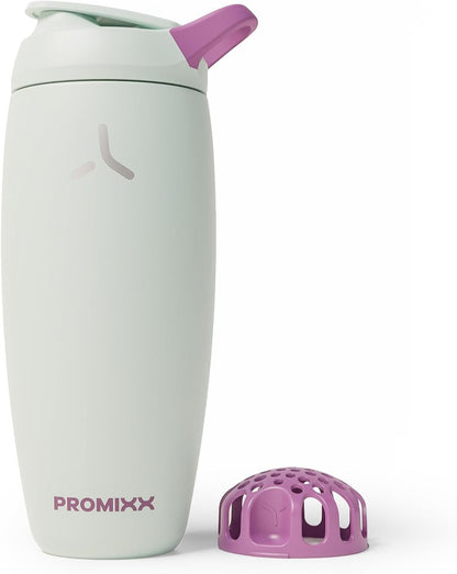 Promixx Pursuit Insulated Shaker Bottle – 18oz Double-Wall Stainless Steel Protein Mixer with Snap-Fit Agitator for Smooth Ice-Cold Shakes – Leak-Proof Gym Shaker Cup for Fitness – Midnight Blue