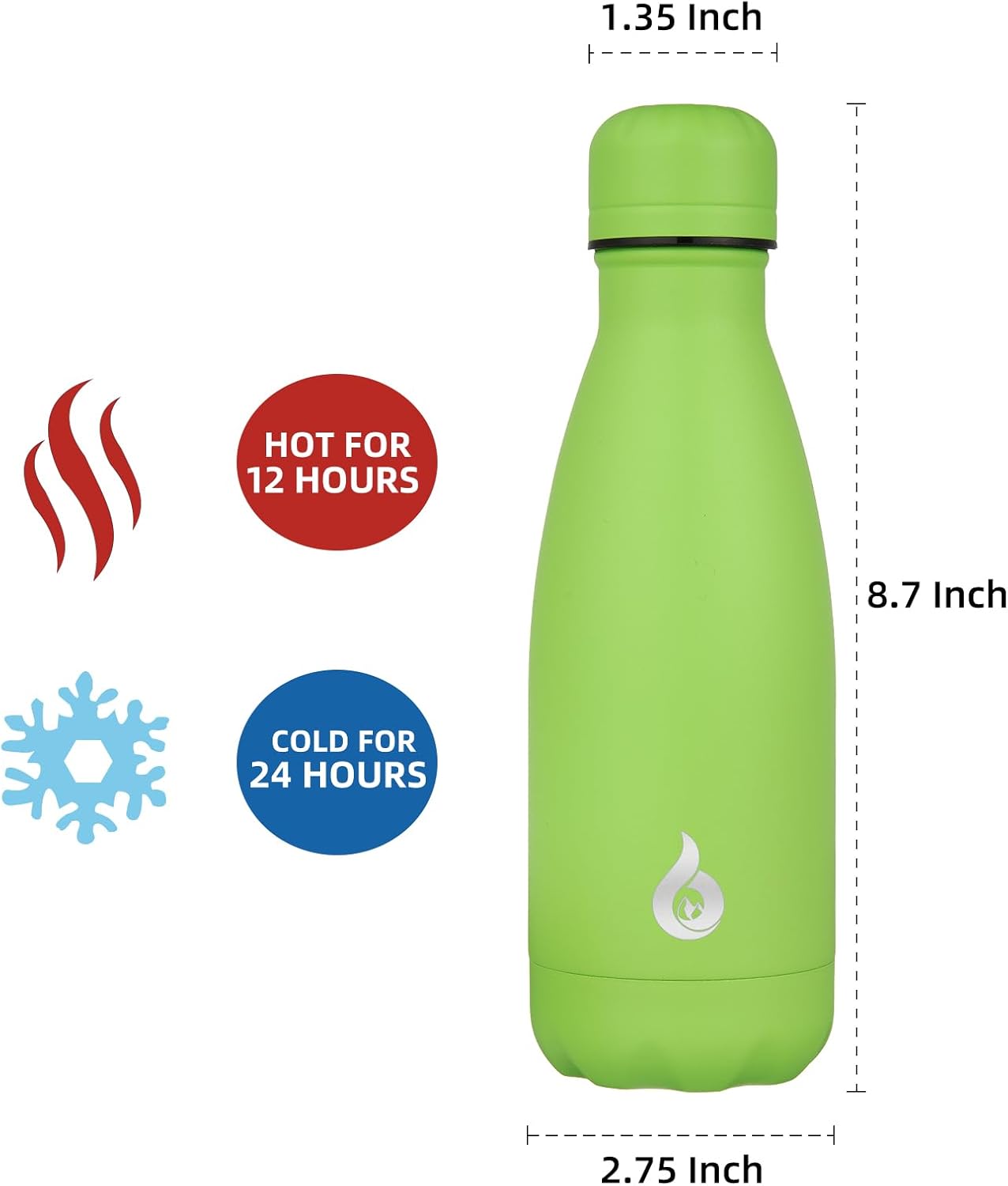BJPKPK Insulated Water Bottle 12oz Small Stainless Steel Water Bottles Reusable Metal Thermal Keep Cold and Hot,Dreamy Purple - Colors A