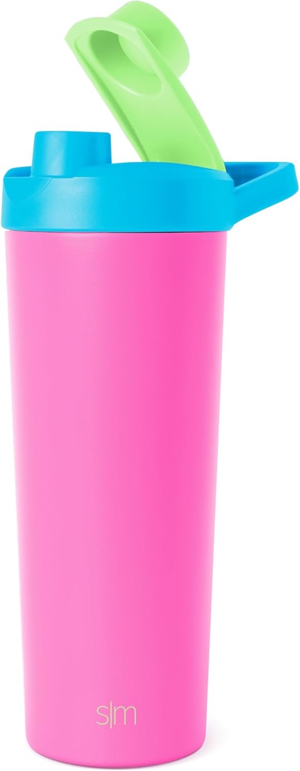Simple Modern Stainless Steel Shaker Bottle with Ball 24oz | Metal Insulated Cup for Protein Mixes, Shakes and Pre Workout | Rally Collection | Almond Birch