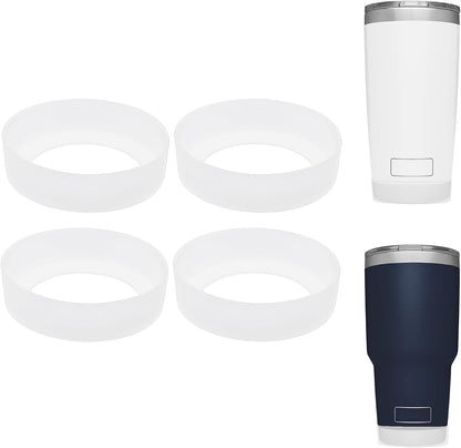 4 PCS Silicone Boot Sleeve for Tumbler 30 oz 20 oz, Water Bottle Bottom Protector, Non-Slip Mug Cup Coaster for 7-7.5cm Bottom of the Insulated Cup