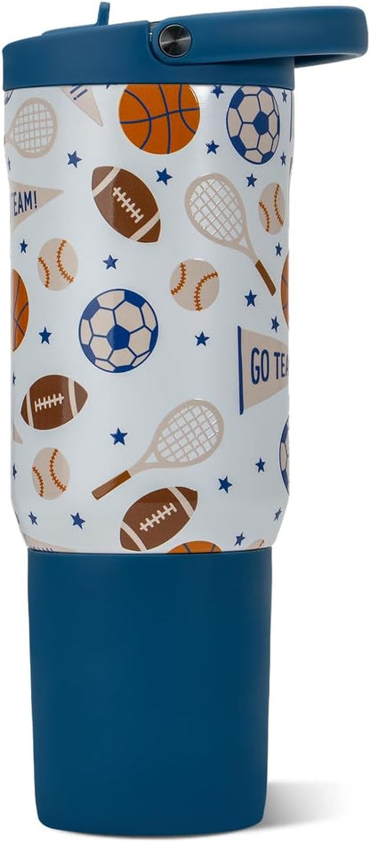 HydroJug Sport - Stainless Steel Tumbler with Straw, Vacuum Insulated, 40oz Leakproof Water Bottle, Ergonomic Design, Reusable, Dishwasher Safe, Rubber Base, Durable for Gym or Outdoors, Sage