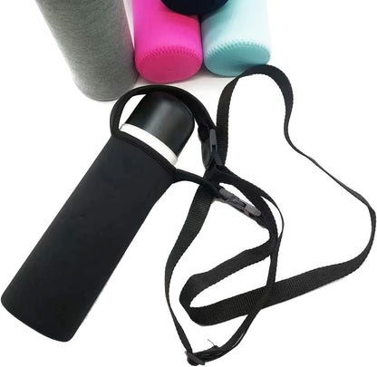 4 PCS Water Bottle Carrier with Shoulder Strap 16oz-21oz, Neoprene Sleeve Cup Holder Pouch with Carrying Handle for All Portable Sport Water Bottle -4 Colors