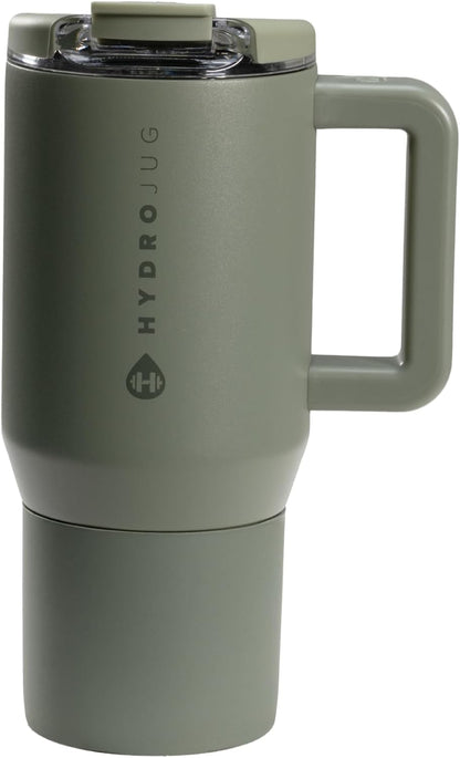 HydroJug Coffee Traveler 20 oz - Leak-Resistant, Ceramic-Lined Insulated Travel Coffee Mug for Hot or Cold Drinks with Flip Lid & Handle, Dishwasher Safe Coffee Tumbler, Cascade