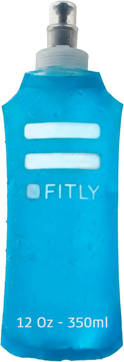 FITLY Soft Flask - Shrink As You Drink Soft Water Bottle for Hydration Pack - Folding Water Bottle Ideal for Running, Hiking, Cycling, Climbing & Rigorous Activity